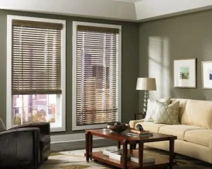 Wood & Faux Blinds window treatment, example 3